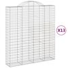 vidaXL Cesti Gabbioni ad Arco 13 pz 200x50x220/240 cm Ferro Zincato