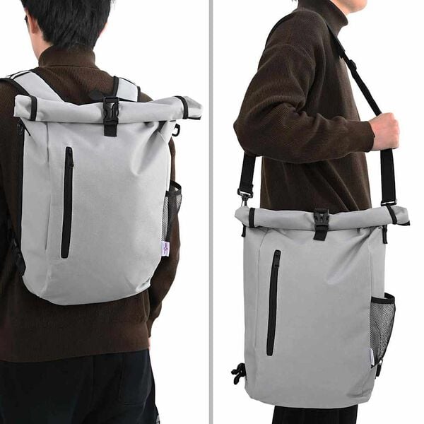 vidaXL Borsa per biciclette Grigio 31 x 13 x 58 cm Poliestere