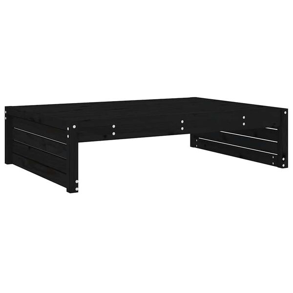 vidaXL Poggiapiedi da Giardino 120x80 cm Legno Massello di Pino Nero