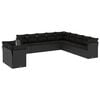 vidaXL Set Divani da Giardino 11 pz con Cuscini in Polyrattan Nero