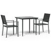 vidaXL Set da Pranzo da Giardino 3 pz in Polyrattan e Acciaio