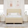 vidaXL Letto a molle con materasso Crema 190 x 140 cm Tessuto