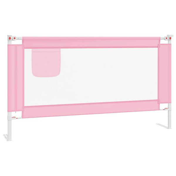 vidaXL Sponda Letto di Sicurezza per Bambini Rosa 150x25 cm Tessuto