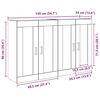 vidaXL Mobile a muro 2 pcs Legno vecchio 69,5 x 34 x 90 cm