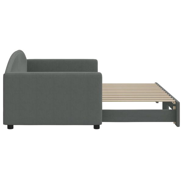 vidaXL Divano Letto con Letto Estraibile Grigio Scuro 90x200cm Tessuto