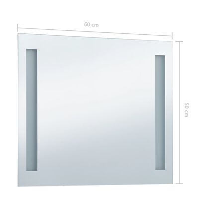 vidaXL Specchio da Parete a LED per Bagno 60x50 cm