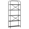 vidaXL Libreria Rovere Nero 80 x 30 x 183 cm Legno multistrato