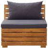 vidaXL Divano da Giardino a 2 Posti e Cuscini Legno Massello di Acacia