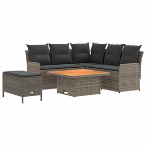 vidaXL Set di Mobili 5 pz Grigio e Grigio Scuro Rattan in PE