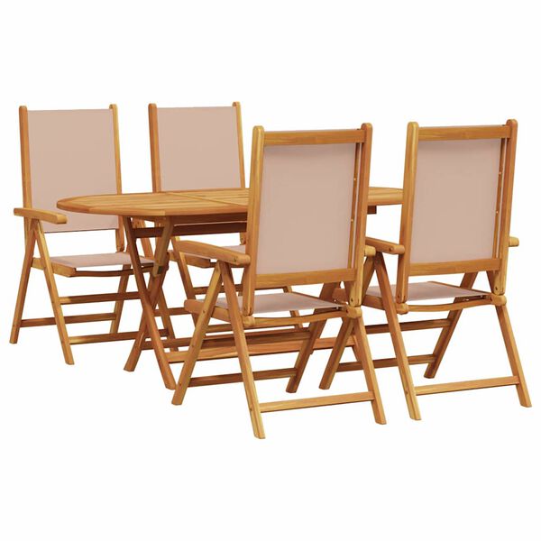 vidaXL Set da Pranzo per Giardino 5 pcs Talpa Legno di Acacia Massello