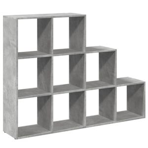 vidaXL Libreria 4 Ripiani Grigio Cemento 137,5x29x103,5 cm Truciolato