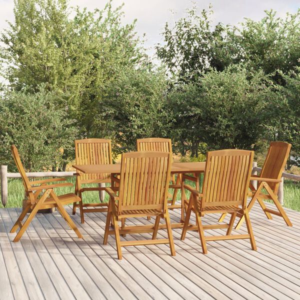 vidaXL Set da Pranzo da Giardino 7 pz in Legno Massello di Teak