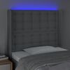 vidaXL Testiera a LED Grigio Chiaro 103x16x118/128 cm in Tessuto