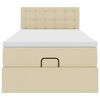 vidaXL Pouf Letto con Materasso Crema 100x200 cm in Tessuto