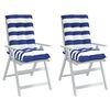 vidaXL Cuscini Sedia Schienale Basso 2 pz a Righe Blu e Bianche Oxford