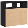 vidaXL Credenza Rovere Nero 80 x 35 x 75 cm Legno multistrato