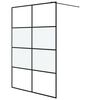 vidaXL Parete Doccia Walk in Nera 140x195cm Vetro Semi Smerigliato ESG