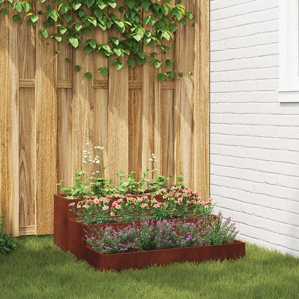 vidaXL Vaso da giardino Ruggine 90 x 90 x 35 cm