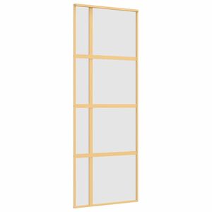 vidaXL Porta Scorrevole Dorata 76x205 Vetro Smerigliato ESG Alluminio