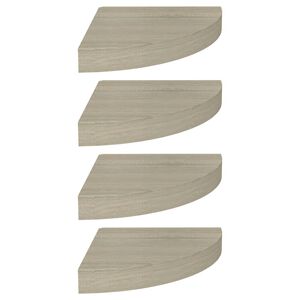 vidaXL Scaffali Angolari a Parete 4 pz Rovere 25x25x3,8 cm in MDF