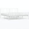 vidaXL Giroletto con Testiera e Pediera Metallo Bianco 180x200 cm