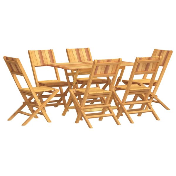 vidaXL Set da Pranzo da Giardino 7 pz in Legno Massello di Teak
