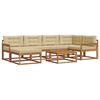 vidaXL Set di divani da esterno con cuscino 7 pcs Naturale e Beige