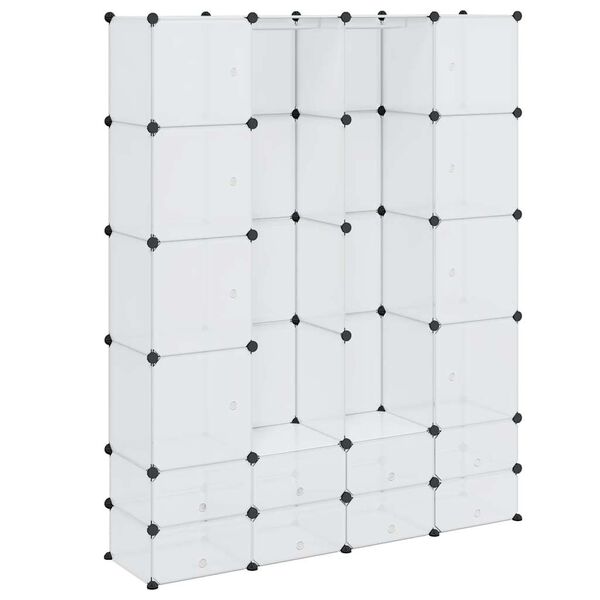 vidaXL Armadietto Modulare 18 Scomparti Bianco 37 x 146 x 180,5 cm