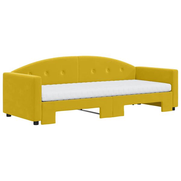 vidaXL Divano Letto Estraibile con Materassi Giallo 80x200 cm Velluto