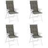 vidaXL Cuscini Sedia Schiena Alta 4 Grigio M&eacute;lange 120x50x4 Tessuto
