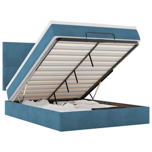 vidaXL Struttura Letto Pouf con Materassi 140x190 cm in Velluto