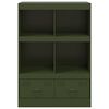 vidaXL Credenza Verde Oliva 67x39x95 cm in Acciaio