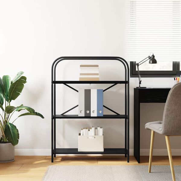 vidaXL Libreria Rovere Nero 80 x 30 x 109 cm Legno multistrato