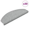 vidaXL Tappetini per scale 30 pz 65x24x4 cm Grigio chiaro Semicircolari Grandi