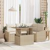 vidaXL Set Divano da Giardino 5 pcs Beige e Crema polyrattan
