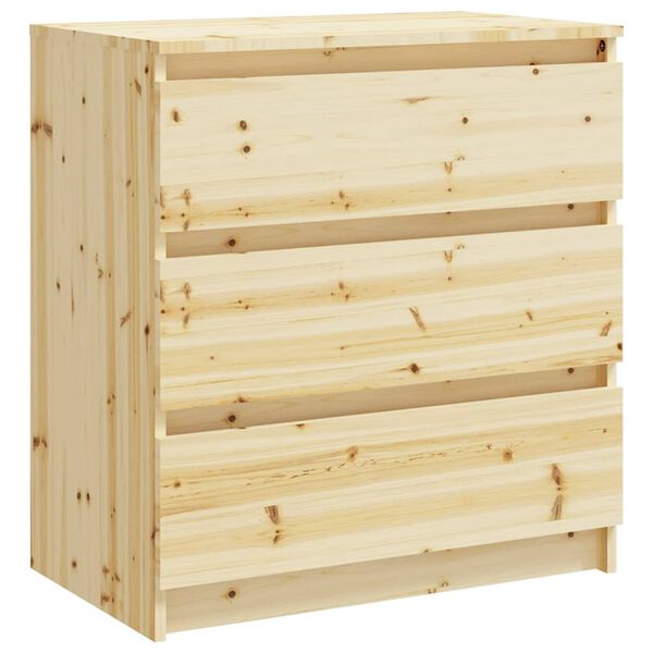 vidaXL Comodino 60x36x64 cm in Legno Massello di Abete
