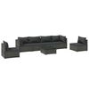 vidaXL Set Divani da Giardino 7 pz con Cuscini in Polyrattan Grigio