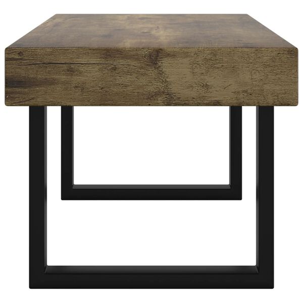 vidaXL Tavolino Salotto Marrone Scuro e Nero 90x45x40cm in MDF e Ferro