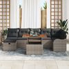 vidaXL Set Divano da Giardino con cuscino 8 pcs Grigio Poly Rattan