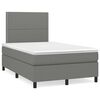 vidaXL Letto a Molle Materasso e LED Grigio Scuro 120x190cm in Tessuto