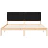 vidaXL Letto con Testiera Rivestita Nero 180 x 200 cm Pino massello
