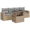 vidaXL Set Divano da Giardino 5 pz con Cuscini Beige in Polyrattan
