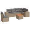 vidaXL Set Divani da Giardino 7 pz con Cuscini Beige in Polyrattan