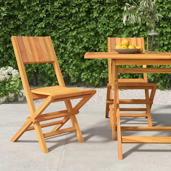 vidaXL Sedie da Giardino Pieghevoli 2pz 47x61x90cm Legno Massello Teak
