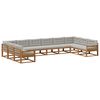 vidaXL Set di divani da esterno 10 pcs Naturale e Grigio Chiaro