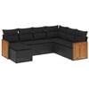 vidaXL Set Divani da Giardino con Cuscini 7pz Nero Polyrattan