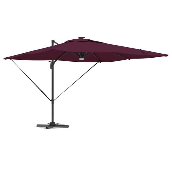 vidaXL Parasol Roma Rosso 286 x 285 x 270 cm Alluminio e Poliestere