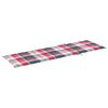 vidaXL Lettino da Giardino con Cuscino Tartan Rosso in Pino Impregnato