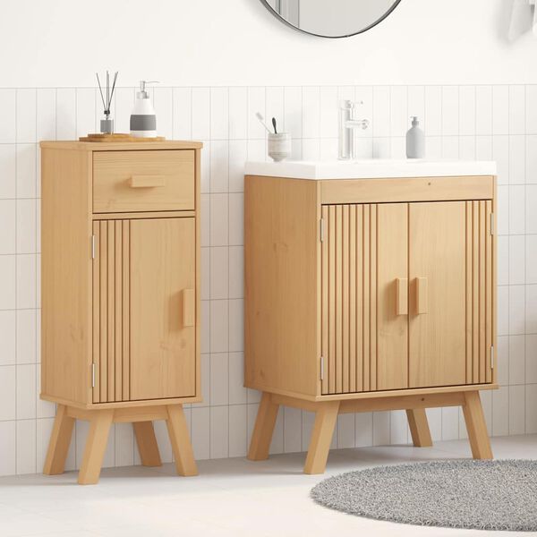 vidaXL Set di Mobili da Bagno 2 pcs Marrone 114 x 43 x 73.5 cm