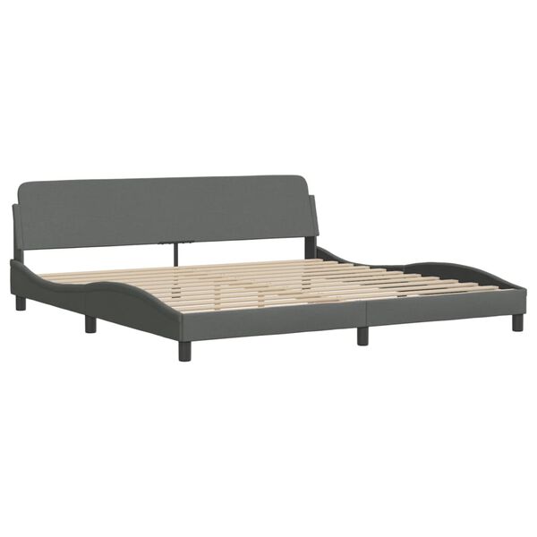 vidaXL Letto con Materasso Dover Grigio Scuro 200x200 cm in Tessuto